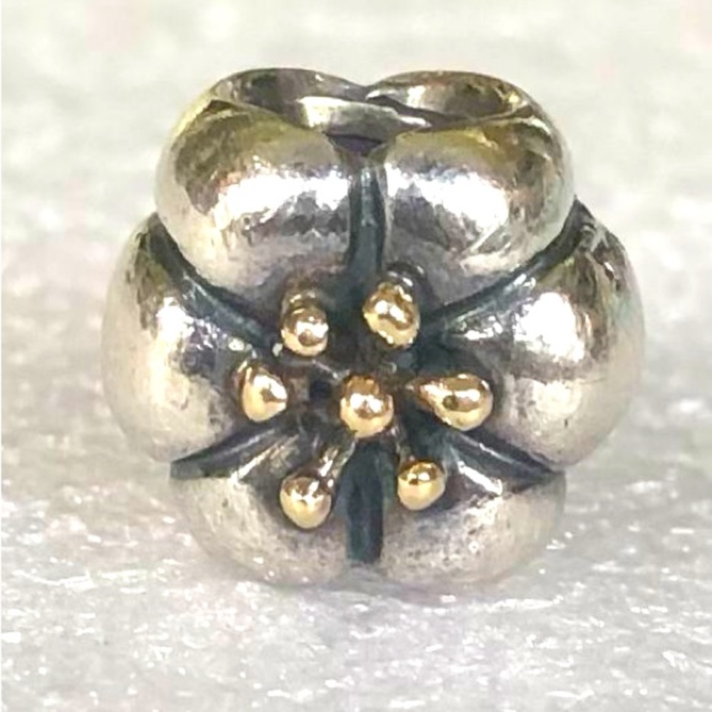 Pandora 14k Gold & Sterling Silver Flower Charm